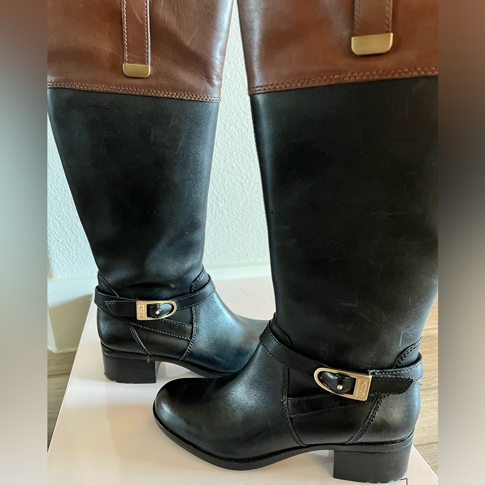 Bandolino Baya Womens  Riding Boots 6 1/2 M Leather Round Toe knee boots
